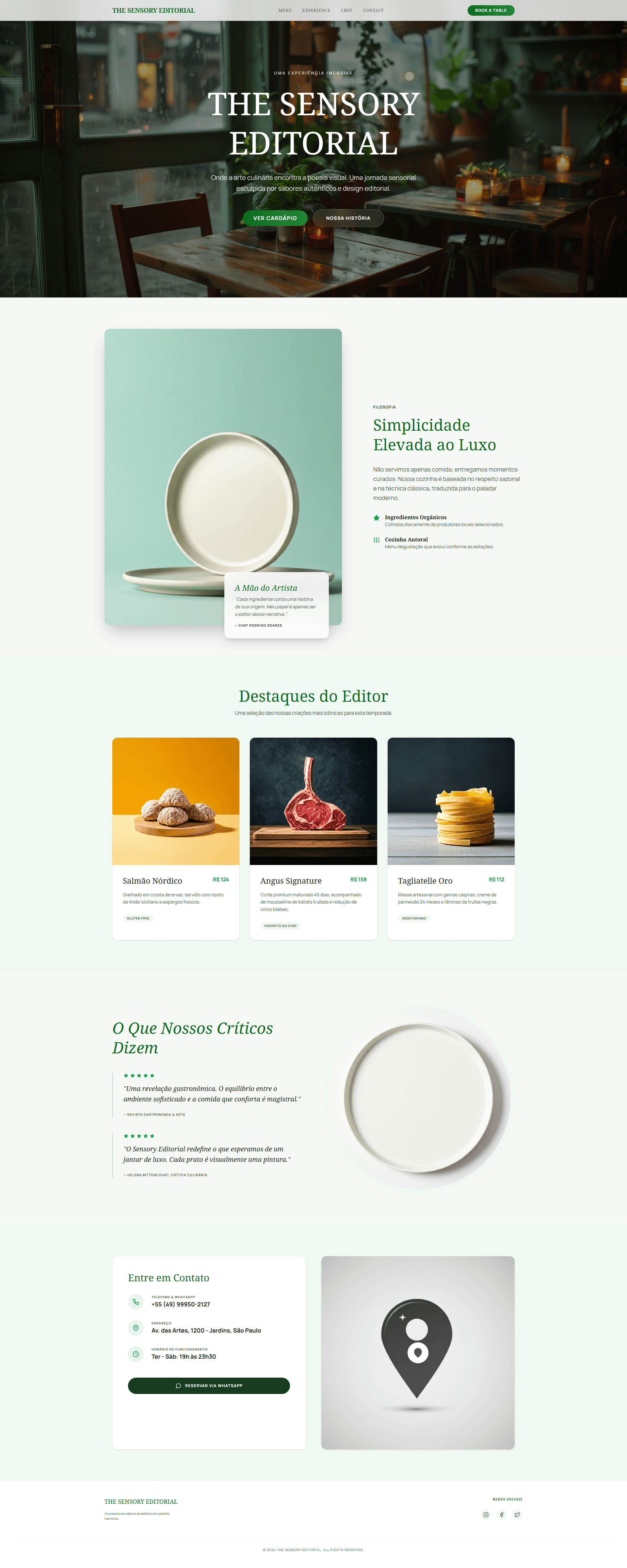 Site para restaurante